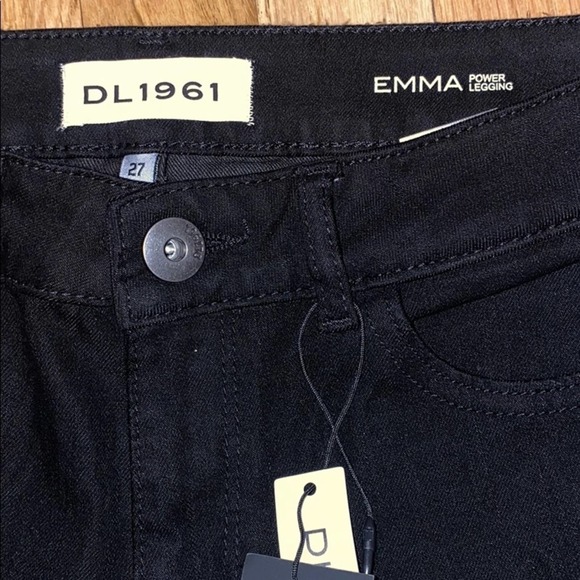 DL1961 Emma Power Legging Jeans stretch denim black size 25 - Picture 4 of 8